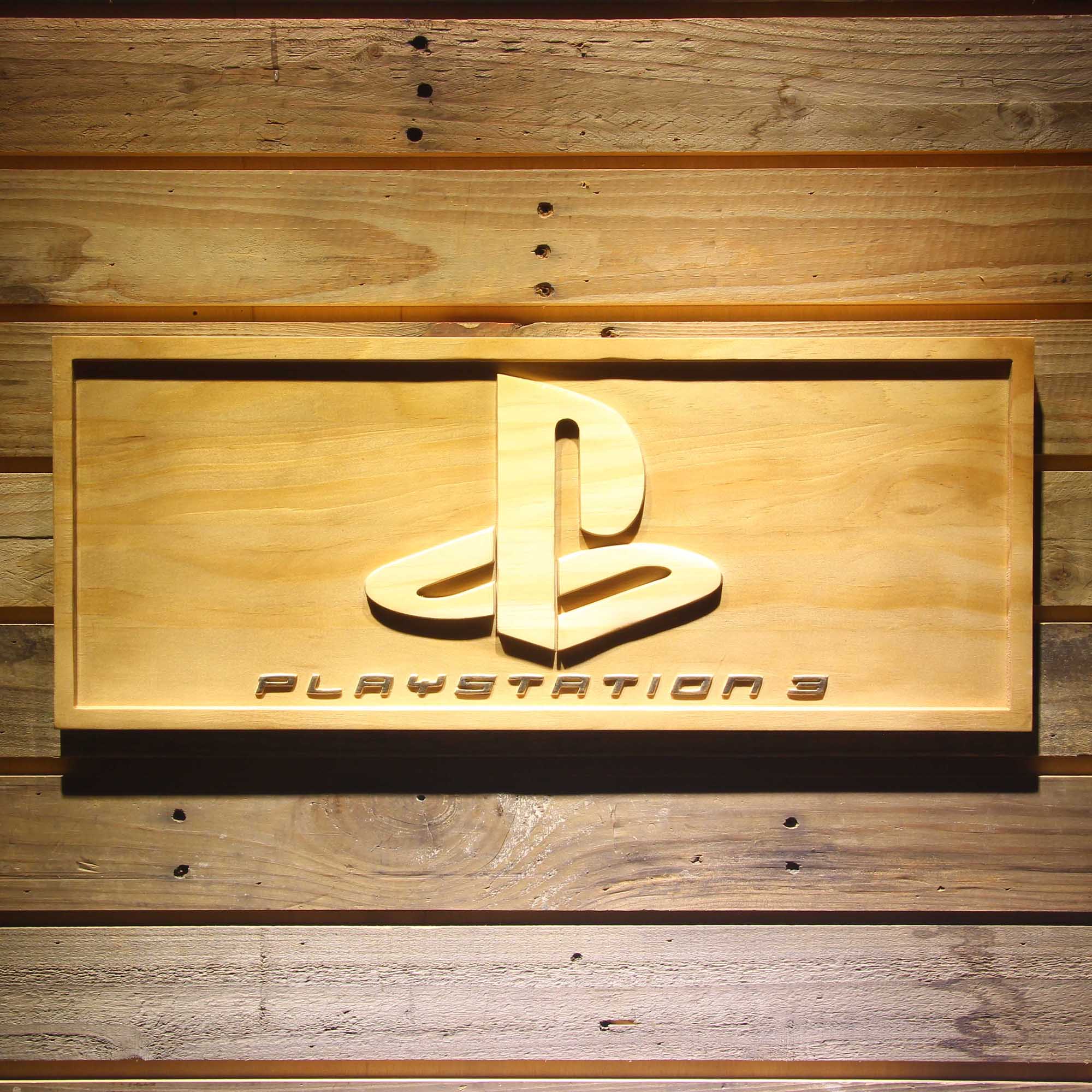 Playstation,PS,PS2,PS3,PS4,PS5 3D Solid Wooden Craving Sign