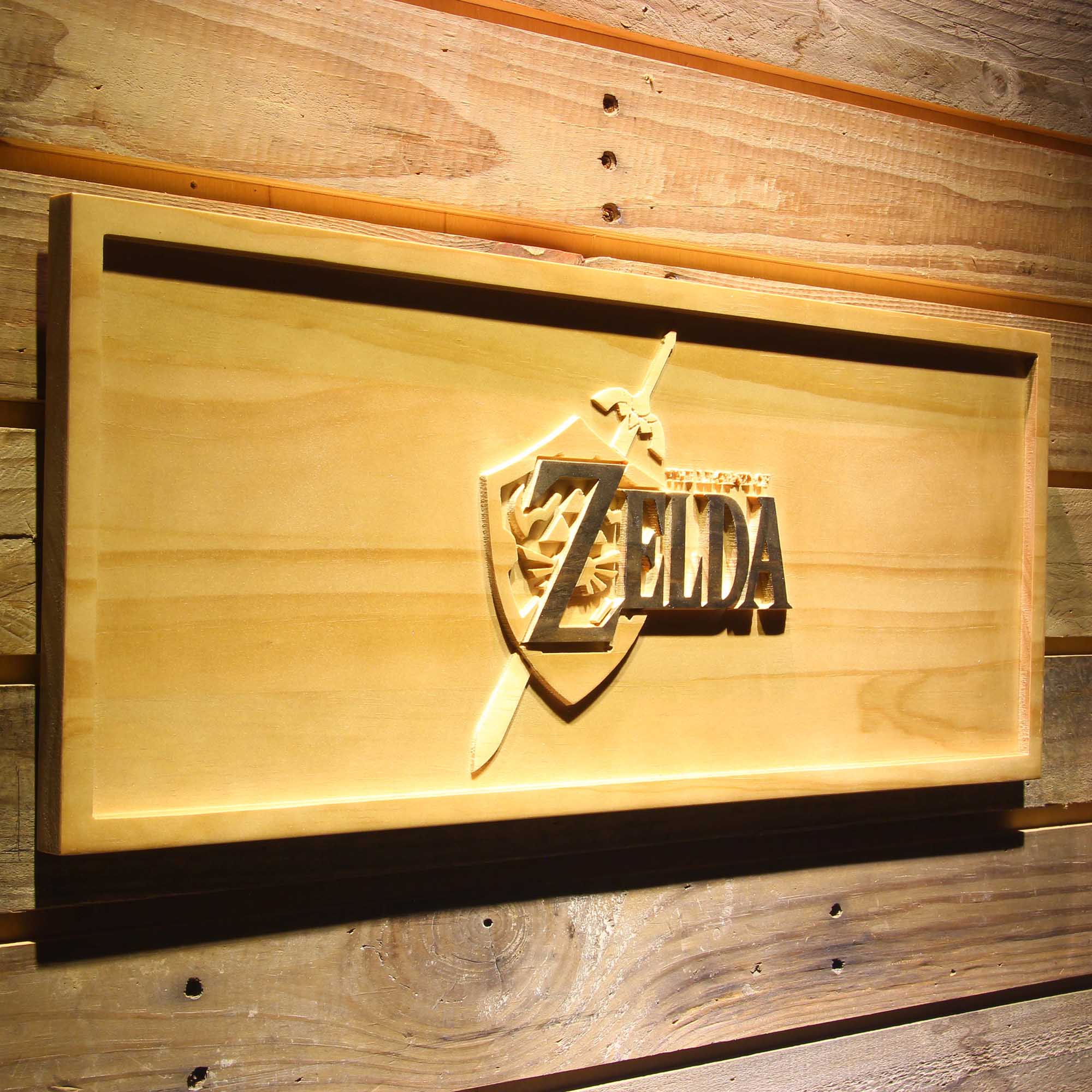 Legend Of Zelda,the Legend Of Zelda 3D Solid Wooden Craving Sign