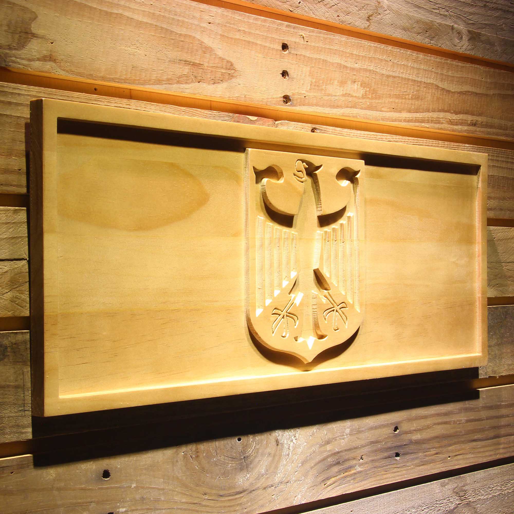 German Eagle 3D Solid Wooden Craving Sign