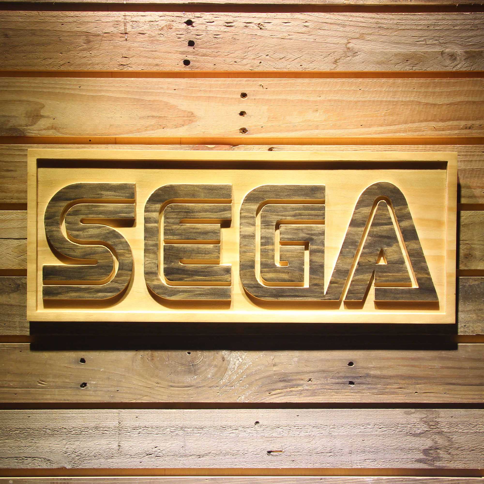 Sega 3D Solid Wooden Craving Sign